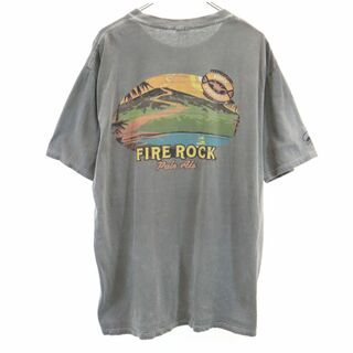 クレイジーシャツ オールド バックプリント 半袖 Tシャツ L グレー Crazy Shirt メンズ(Tシャツ/カットソー(半袖/袖なし))