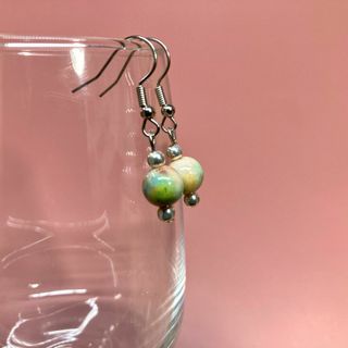 キャンディジェイド 一粒フックピアス イヤリング 8mm　S　#8 (ピアス)