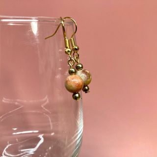 キャンディジェイド 一粒フックピアス イヤリング 8mm　G　#8 (イヤリング)