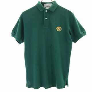バーバリー(BURBERRY)のバーバリーズ 90s オールド 半袖 ポロシャツ M 緑 Burberrys 鹿の子地 メンズ(ポロシャツ)