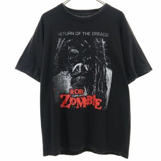 コーン×ロブゾンビ 2016年 半袖 Tシャツ ブラック系 Korn×Rob Zombie バンT メンズ(Tシャツ/カットソー(半袖/袖なし))