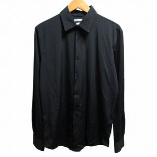 ザラ(ZARA)のザラ ZARA 美品 SLIM FIT カジュアルシャツ 長袖 黒 M(シャツ)