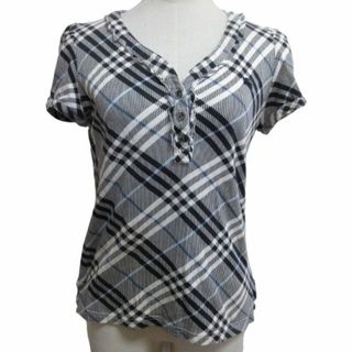 バーバリーブルーレーベル(BURBERRY BLUE LABEL)のバーバリーブルーレーベル フリル切替 カットソー ノバチェック 38 ■GY14(Tシャツ(半袖/袖なし))