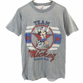 ジャージーズ(JERZEES)のジャージーズ 90s USA製 オールド ミッキーマウスプリント 半袖 Tシャツ S グレー系 JERZEES メンズ(Tシャツ/カットソー(半袖/袖なし))