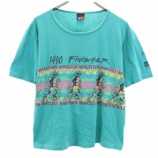 HAPPY SHIRTS 90s USA製 オールド 半袖 Tシャツ M グリーン系 HAPPY SHIRTS メンズ(Tシャツ/カットソー(半袖/袖なし))