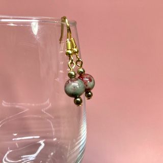 キャンディジェイド 一粒フックピアス イヤリング 8mm　G　#12 (イヤリング)