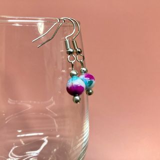 キャンディジェイド 一粒フックピアス イヤリング 8mm　S　#15 (ピアス)