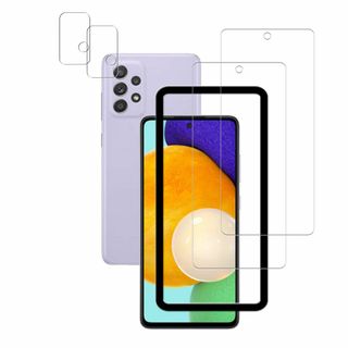 【サイズ:Galaxy A52 5G】指紋 2+2 枚セット ガイド枠付き HK(その他)