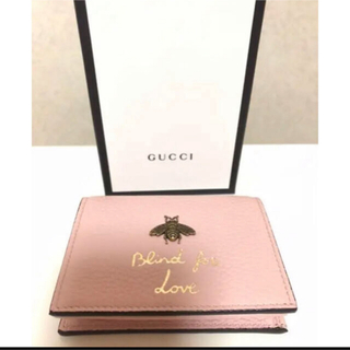 グッチ(Gucci)のGUCCI グッチ 二つ折り 財布 メタルビー アニマリエ  ピンク　新品(財布)