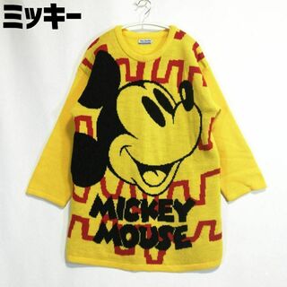 ディズニー(Disney)のCOXCOMBO ミッキーマウス セーター ニット イエロー 黄色 ディズニー(ニット/セーター)
