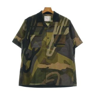 サカイ(sacai)のsacai サカイ カジュアルシャツ 2(M位) 茶xカーキx黒等(総柄) 【古着】【中古】(シャツ)