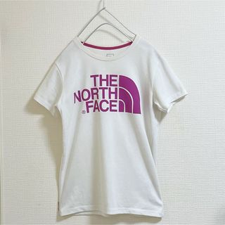 ザノースフェイス(THE NORTH FACE)のザノースフェイス　Tシャツ　レディース　S 白　ビッグロゴ　春夏　ホワイト(Tシャツ(半袖/袖なし))