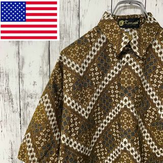 カブー(KAVU)のUSA古着 総柄半袖シャツ ペイズリー柄 コットン M メンズ(シャツ)