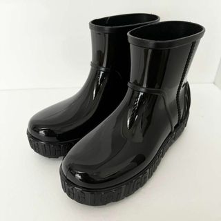 UGG レインシューズ 23センチ長靴 レインブーツ ショート 黒 ブーツ(レインブーツ/長靴)