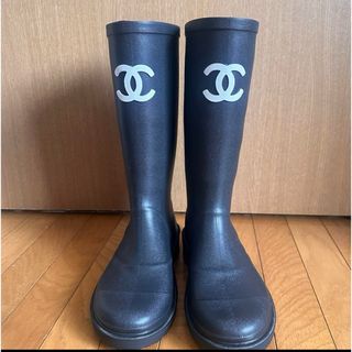 シャネル(CHANEL)のCHANEL ロングブーツ ラバーブーツ/レインブーツ　37(ブーツ)