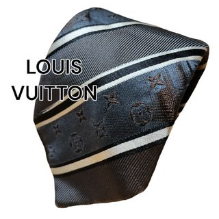 ルイヴィトン(LOUIS VUITTON)の【LOUIS VUITTON】ルイヴィトン　ブラウン系　ストライ柄　イタリア製(ネクタイ)