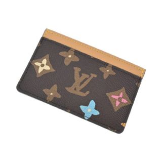 ルイヴィトン(LOUIS VUITTON)のLOUIS VUITTON カードケース - 茶xベージュx水色等(総柄) 【古着】【中古】(名刺入れ/定期入れ)