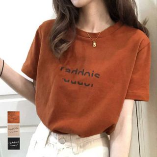 ロゴ ｔシャツ レディース 韓国 カットソー 半袖 カジュアル トップス 英字