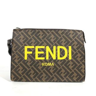 フェンディ(FENDI)のフェンディ FENDI ロゴ 7VA564 ズッカ カバン セカンドバッグ ストラップ付 クラッチバッグ レザー/キャンバス ブラウン(セカンドバッグ/クラッチバッグ)