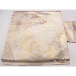 平和屋1◎九寸名古屋帯　地紙花文　金糸　引箔　逸品　CAAD0877eg(帯)