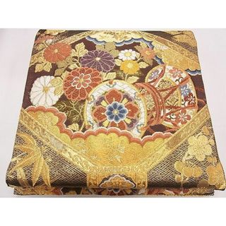 平和屋1◎佐賀錦　六通柄袋帯　雅宴蜀甲鼓文　金糸　逸品　CAAD0805eg