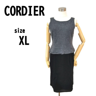 【XL(42)】CORDIER コルディア ワンピース 表地ウール100%(ひざ丈ワンピース)