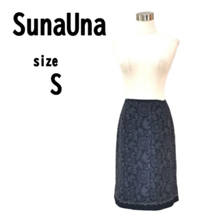 【S(36)】SunaUna スーナウーナ レディース スカート 薄手 裏地付き(ミニスカート)