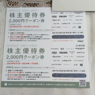 バロックジャパンリミテッド　株主優待 4000円分