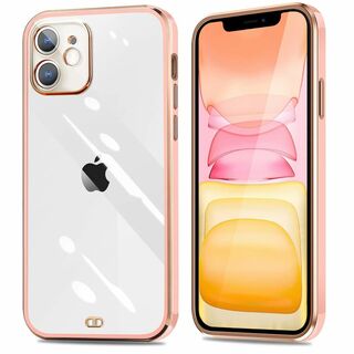 【色: 桜ピンク】iPhone11 ケース クリア 耐衝撃 TPU 薄型 軽量 (その他)