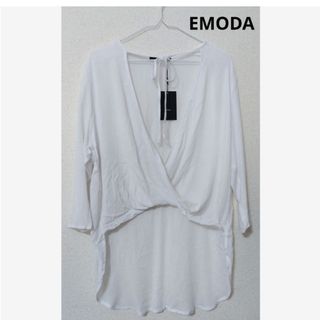 エモダ(EMODA)のEMODA　カシュクールシャツ　白　フリーサイズ(シャツ/ブラウス(長袖/七分))