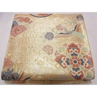 平和屋1◎佐賀錦　六通柄袋帯　切嵌花鳥文　金糸　逸品　CAAD0929eg(帯)