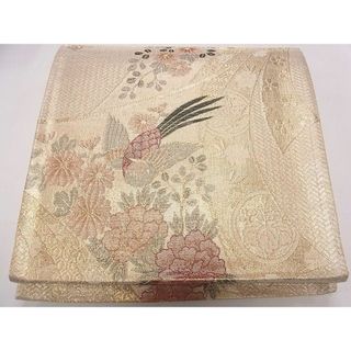 平和屋1◎佐賀錦　六通柄袋帯　熨斗花鳥文　金糸　逸品　CAAD0928eg(帯)