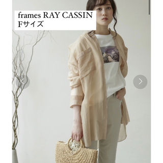 frames RAY CASSIN - frames RAY CASSIN バンドカラーシアーシャツ オレンジ ブラウス