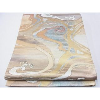 平和屋着物■六通太鼓柄袋帯　作家物　螺鈿箔　立波文　金彩　逸品　CAAB9931hy(帯)