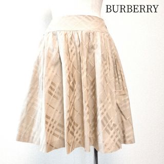 バーバリーブルーレーベル(BURBERRY BLUE LABEL)のBURBERRY 　バーバリー　フレアースカート　ベージュ(ひざ丈スカート)