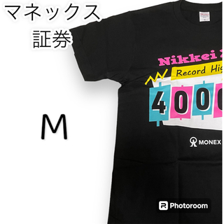 マネックス証券 日経平均4万円突破記念　 特製Tシャツ　M ブラック　黒