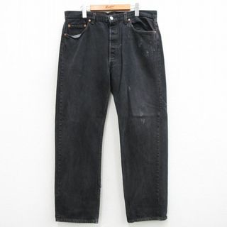 リーバイス(Levi's)のW38★古着 ジーンズ Levis リーバイス 501 メンズ 黒 ブラック デニム 24jun07 中古 ボトムス ジーパン Gパン ロング パンツ(ワークパンツ/カーゴパンツ)