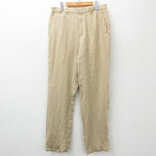 ラルフローレン(Ralph Lauren)のW33★古着 ラルフローレン Ralph Lauren ブランド パンツ メンズ 90年代 90s リネン ベージュ カーキ 24jun07 中古 ボトムス ロング(ワークパンツ/カーゴパンツ)