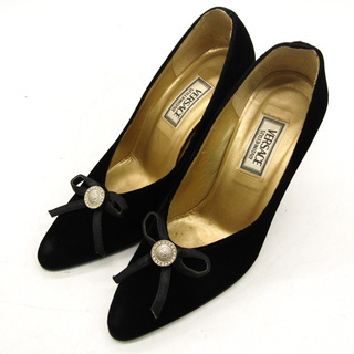 ヴェルサーチ(VERSACE)のヴェルサーチ パンプス アーモンドトゥ ハイヒール ブランド シューズ 靴 黒 レディース 35.5サイズ ブラック VERSACE(ハイヒール/パンプス)