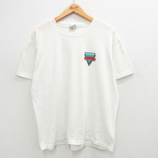 リーボック(Reebok)のXL★古着 リーボック REEBOK 半袖 ビンテージ Tシャツ メンズ 90年代 90s VIRSITY CLUB クルーネック USA製 白 ホワイト 24jun07 中古(Tシャツ/カットソー(半袖/袖なし))