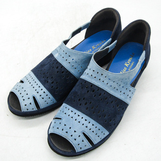 ミスキョウコ サンダル 未使用 幅広 4E ブランド 靴 日本製 レディース 24サイズ ブルー miss kyouko(サンダル)