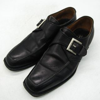 サントーニ(Santoni)のサントーニ ドレスシューズ 本革 レザー モンクストラップ ブランド 靴 イタリア製 黒 メンズ 7.5サイズ ブラック Santoni(ドレス/ビジネス)