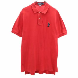 ポロバイラルフローレン ポロベア 半袖 ポロシャツ M レッド系 Polo by Ralph Lauren 鹿の子 メンズ(ポロシャツ)