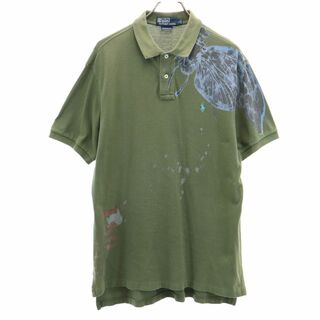 ポロバイラルフローレン 半袖 ポロシャツ L グリーン系 Polo by Ralph Lauren 鹿の子 メンズ(ポロシャツ)