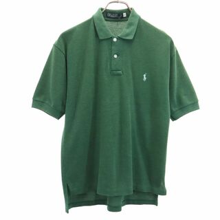ポロバイラルフローレン 80s USA製 緑タグ ボーイズ ヴィンテージ 半袖 ポロシャツ L グリーン Polo by Ralph Lauren 鹿の子 メンズ(ポロシャツ)