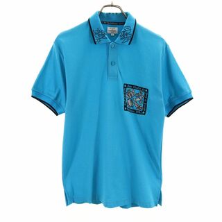 カステルバジャックスポーツ 日本製 半袖 ポロシャツ 2 ブルー系 Castelbajac sport ゴルフ メンズ(ポロシャツ)