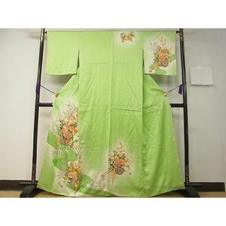 平和屋1■訪問着　駒刺繍　花車文　暈し染め　金彩　逸品　CAAB5093vf(着物)