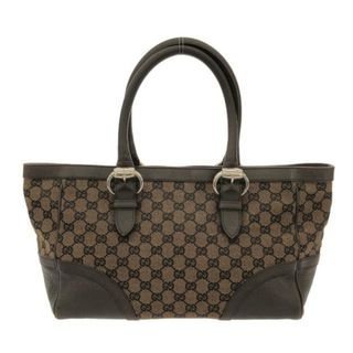 グッチ(Gucci)のGUCCI(グッチ) トートバッグ - 289716 ブラウン×黒×ダークブラウン ジャガード×レザー(トートバッグ)