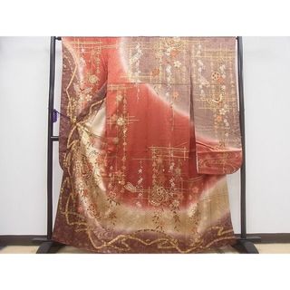 平和屋1■豪華振袖　花蝶文　暈し染め　金彩　逸品　CAAB6969ev(振袖)