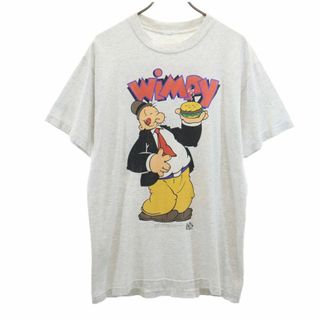 オールド 90s ポパイ 半袖 Tシャツ グレー OLD メンズ(Tシャツ/カットソー(半袖/袖なし))